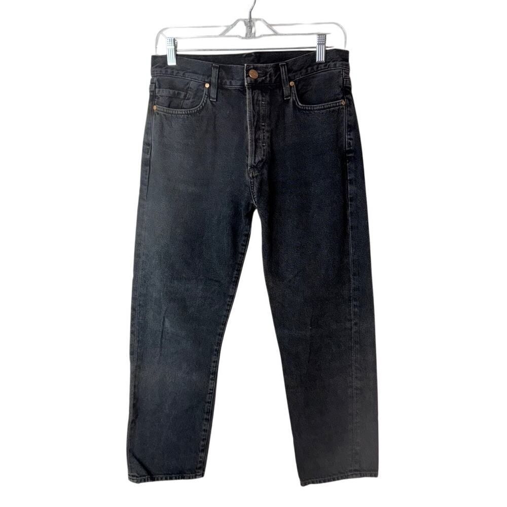 Goldsign Low Slung Crop Jeans in Marled Black Cotton - Picture 2 of 11